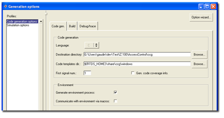 Code generation options